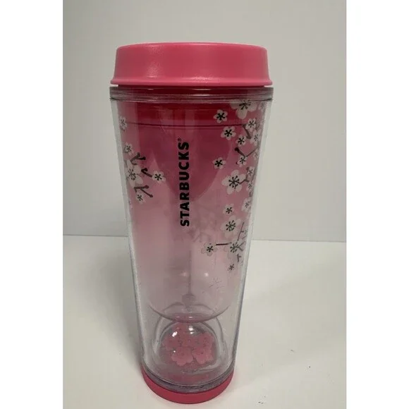 Starbucks Tumbler Pink Japanese Cherry Blossom Floating Sakura Flowers 2016 - Picture 1 of 6